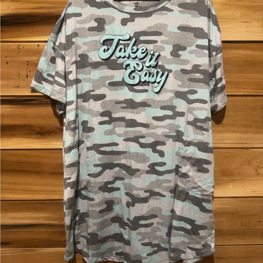 Take It Easy Camouflage Moo-moo Night Gown by Secret Treasures